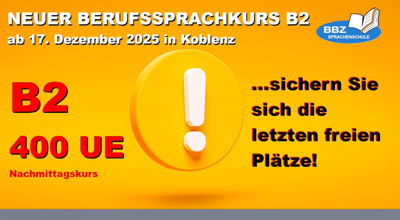 Ihr Sprungbrett zum B2-Zertifikat in Koblenz: Jetzt Kursplatz sichern!